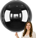 50 Inch Metallic Black Round Foil Balloons 3pcs Black Party Decor by vibzox