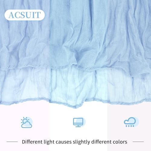 16 Pack Baby Blue Cheesecloth Table Runner 20 x 120 inch Gauze Table Runners 10 FT Long,Semi Sheer Cheese Cloth Fabric Table Runner Bulk for Wedding,Party,Baby Shower,Bridal Shower Decoration - Image 6