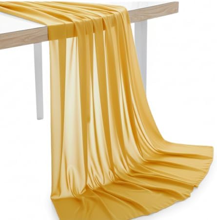 10 Yard Chiffon Fabrics, 44" Wide, Lightweight, Sheer – Gold by MDS