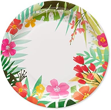 American Greetings Tropical Luau Party Supplies for BBQs and All Summer Parties, Dinner Plates (36-Count) by AmericanGreetings