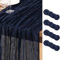 DeZerlor Navy Blue Cheesecloth Table Runners 4 Pack Christmas Runners by DeZerlor