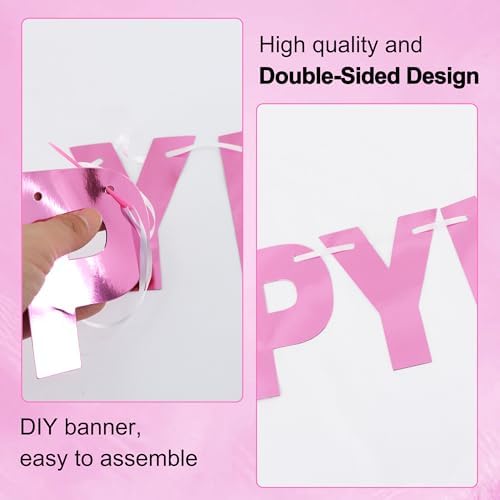 BEISHIDA Double-sided Pink 116PCS A-Z DIY Letter Custom Banner Party Decor - Image 3