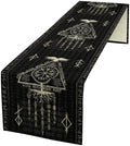 Vintage Viking Pattern Table Runner, Helm of Terror Scandinavian Viking Seasonal Dinner Runner for Farmhouse Party Holiday Home Kitchen Dining Table Decor 13"x108" by SHElifestyle