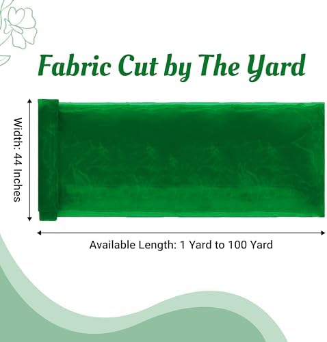 35 Yard Organza Fabric 44" Wide for Wedding Event Décor - Green - Image 2