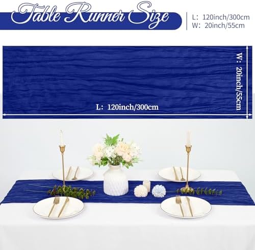 10 Pack Cheesecloth Table Runner 20 x 120 Inch, Royal Blue - Image 2