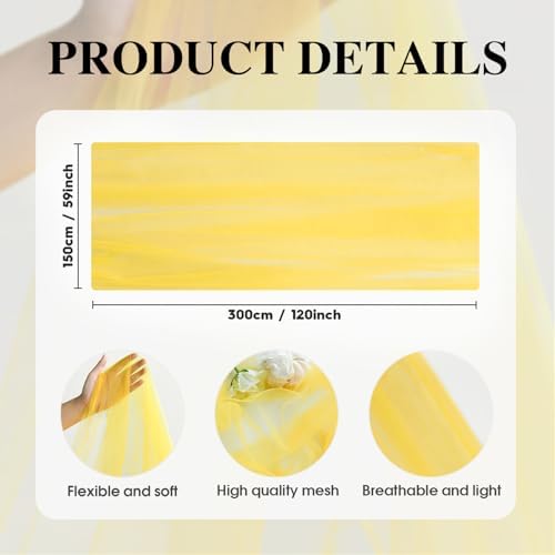 Artoid Mode Yellow Gauze Table Runner 120 Inch 10FT, Seasonal Sheer Kitchen Dining Holiday Wedding Birthday Baby Shower Table Decor for Home Party - Image 6