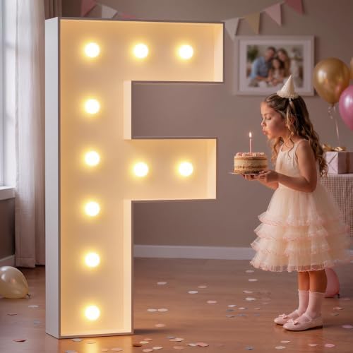 imprsv Large Marquee Letters, 4FT Light Up Letters F Sign for Party Decor by Letsmakeitimpressive