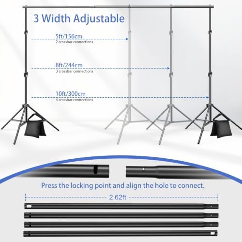 EMART Photo Backdrop Stand, 6.9x10ft Back Drop Stand for Party, Photography - Image 3