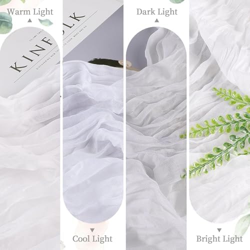 White Cheesecloth Table Runner 35×120Inch Fall Boho Wedding Home Decor - Image 3