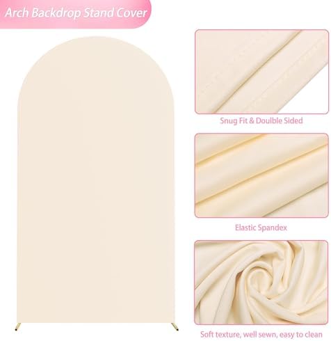Wokceer 7.2FT Arch Backdrop Stand and Cover Set,Arch Stand with Beige Cover - Image 4
