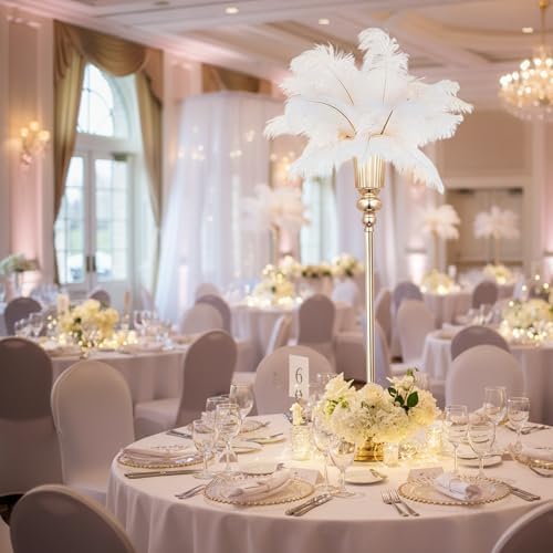 32.5inch Versatile Metal Wedding Centerpiece Vases - Set of 2 Tall Gold Trumpet Vases for Road Lead, Elegant Centerpiece Stands for Wedding Reception Party Events Anniversary (Gold, 32.5in - 2Pcs) - Image 4