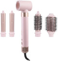 TANSHINE Blow Dryer Brush Set,5 in 1 Professional Hot Air Styler Hair Dryer Brush Styler,High-Speed Dryer Air Curler for Fast Drying Curling Volumizing Straightening Styling,Ionic Technology,Pink by TANSHINE