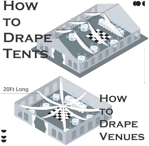 10 Panels 5ft(W) x 20ft(L) Light Purple Ceiling Drapes for Wedding Parties - Image 2