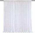 8ft x 8ft White Iridescent Sequin Backdrop Curtain Sparkly Background by QueenDream