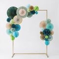 PapaKit 26pc Deluxe Large Sage Green & Gold Party Decoration Set - Premium Paper Fans, Honeycomb Balls & Pom Poms Backdrop - Party Wall Decor for Baby Shower, Wedding, Birthday, & Bridal Shower by PapaKitCreativeDecoration