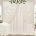 30ft x 10ft Wrinkle Free Ivory Backdrop Curtains for Parties, 6 Panels 5x10ft Polyester Photo Backdrop Drapes for Wedding Birthday Photography Background Baby Shower by ENJOYYOURPARTY