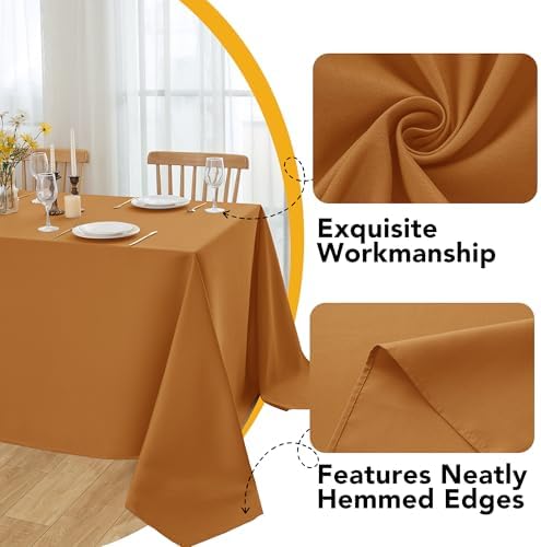 10-Pack Bronze Tablecloths for Rectangle Tables, 60 x 84 Inches - Image 3