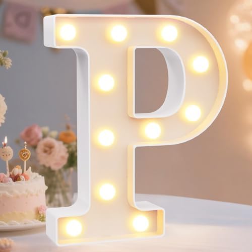 Pooqla LED Marquee Letter Lights Sign, Light Up Alphabet Letter for Home Party Wedding Decoration P by Pooqla
