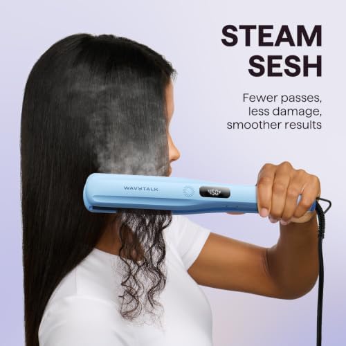 Wavytalk Steam Hair Straightener Steam Sesh for Less Heat Damage, Flat Iron - Image 2
