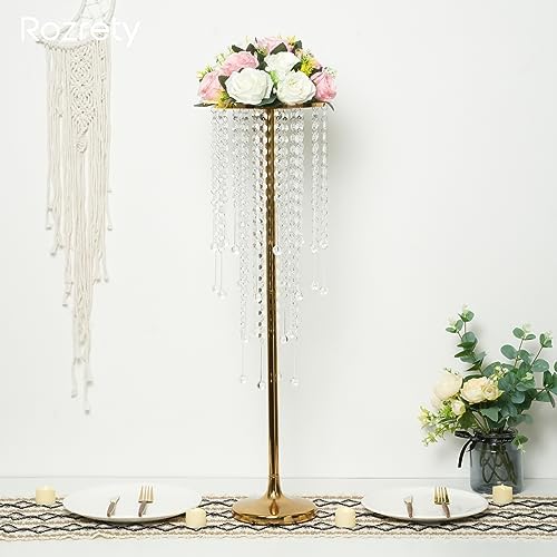 Metal Gold Vase, 4pcs Modern Centerpiece for Table, Wedding Event Decor, 29.5in Tall, Durable Rust Resistant, Luxurious Home Decorations - Image 2