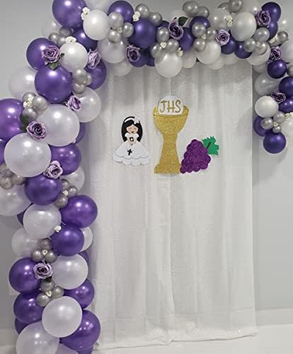 Poise3EHome White Sequin Backdrop Curtain,4 Panels 2FTx8FT Glitter Background for Party Birthday Party Baby Shower Wedding Christmas Thanksgiving Halloween Holiday Festival Decor - Image 4