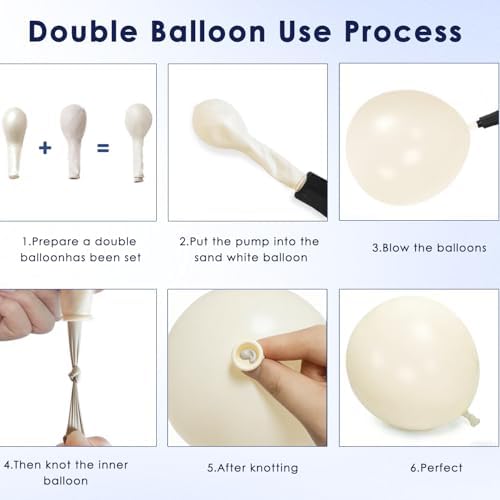 Navy Blue Gold White Balloon Arch Kit 129 Pcs Double Stuffed - Image 6