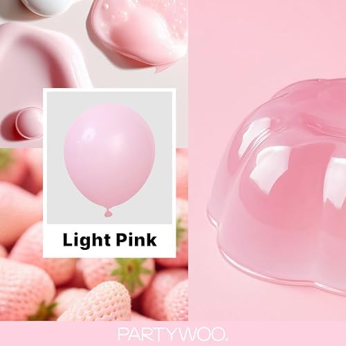 PartyWoo Light Pink Balloons 140pcs Pastel Pale Baby Pink Different Sizes - Image 2