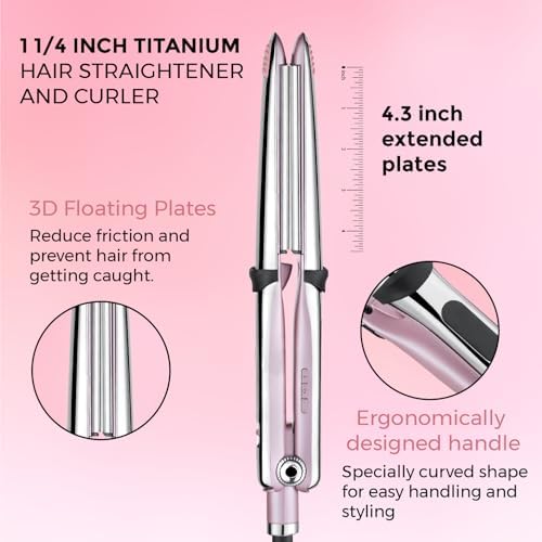 Rozamor Professional 1.25 Inch Titanium Flat Iron, Straightener & Curler - Image 4