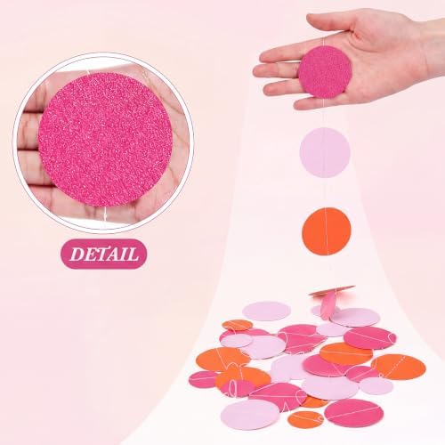 Outus 10 Pieces Dot Garland Banner Hanging, Pink and Orange - Image 3
