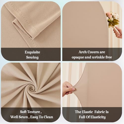 Nude Arch Backdrop Cover for Wedding, 7.2FT 6FT Set of 2 Stretchy Spandex Fitted Arch Stand Cover for Baby Shower, Birthday Party Decor, Chiara Backdrop Cover with Double-Sided Design - Image 6