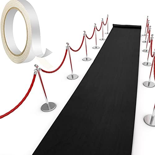 Black Carpet Runner for Wedding Party Aisle with Tape by Shappy