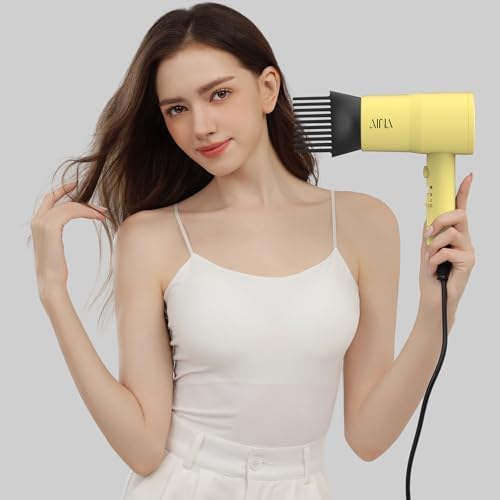 AINA Hair Dryer with Diffuser,Comb Full-Featured Blow Dryer 110V(Yellow) - Image 6