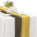 10Ft Cheesecloth Table Runner Boho Gauze Rustic Tie-Dye Long Vintage Romantic Table Runner for Wedding Bridal Shower Party Decor (Mustard Yellow Coffee 1 Pack) by JALANCY