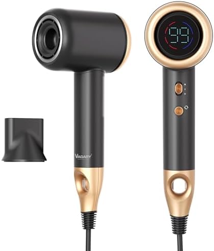 VAGARY Ionic Blow Dryer with Concentrator for Smooth Frizz-Free Hair by VAGARY