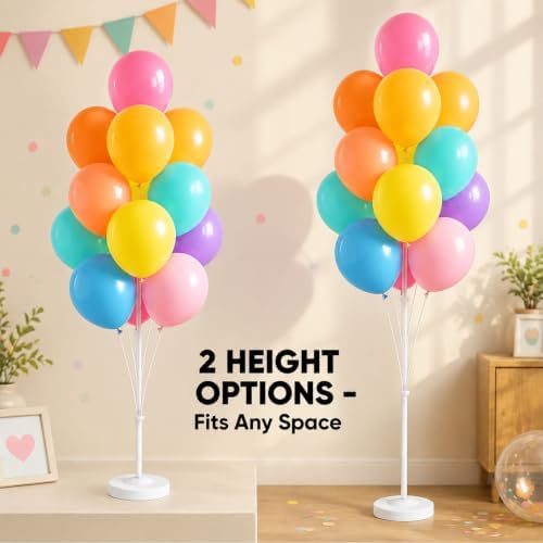 Assorted Bright Balloon Column Stand Kit Set of 2 with Base For Party Decor - Image 3