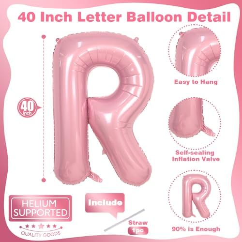 40 Inch Pastel Pink BRIDE Balloons Bachelorette for Bridal Shower, Light Pink BRIDE Mylar Foil Balloon Letter, Baby Pearl Pink Alphabet Balloon for Wedding Engagement Bride to be Party Decorations - Image 2