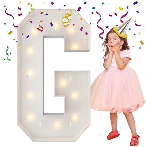 4FT Marquee Letters, Large Light Up Letters G for Grad Party Decor by MerryMosaics