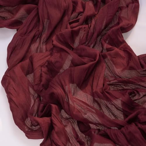 Burgundy Cheesecloth Table Runner Fall Boho Dinning Runner for Christmas - Image 3