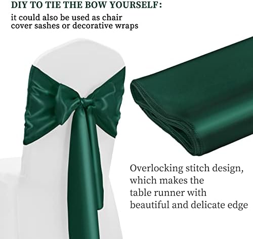 12 Pack Emerald Green Satin Table Runner 12 x 108 Inch Long Premium Table Runners for Wedding Party Events Decoration, Birthday Parties, Banquets Decorations, Graduations, Engagements - Image 4