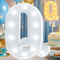Pooqla LED Marquee Letter Lights, Warm White and Cool White Decorative Lighted Letters, Light Up Alphabet Letters for Boys Girls, Party, Wedding, Bar, Night Light, Birthday Decoration, Letter Q by Pooqla
