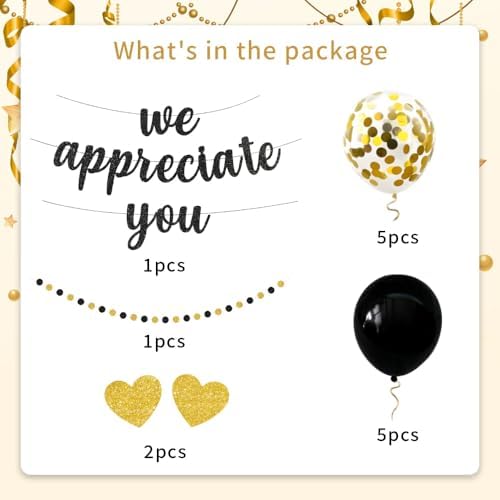 We Appreciate You Banner Thank You Party Decoration Supplies Employee Appreciation Decorations Work Anniversary Office Party Decorations for Employee Staff Coworkers - Image 4