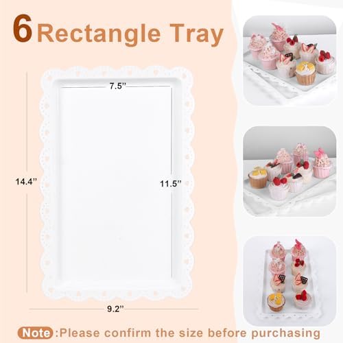 Mwellewm 10Pcs Cupcake Stand,Dessert Table Display Set, 4 White 3 Tired Cake Stand 6 Plastic Serving Trays for Party Cookie Rack Desert Tower Holder for Wedding Decor Baby Shower Tea Party Decorations - Image 6