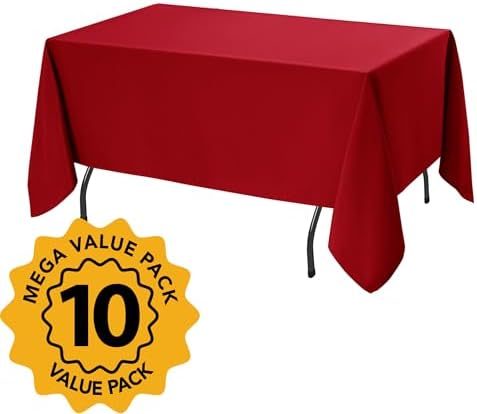 10-Pack Red Tablecloths for Rectangle Tables, 60 x 120 Inches - Image 2