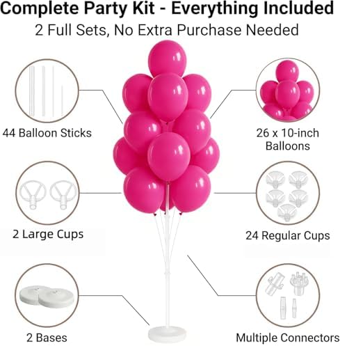Balloon Column Kit for Floor Set 2 with Stand for Birthday Party Decor - Image 2