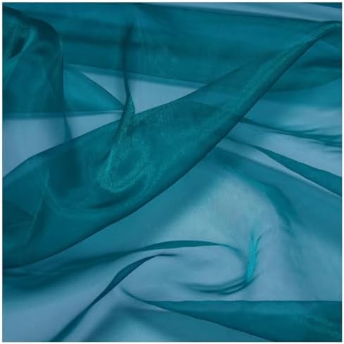 40 Yard Organza Fabric 44" Wide for Wedding Event Décor - Dark Teal - Image 3