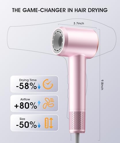 Hair Dryer, Professional High-Speed Ionic Blow Dryer with Diffuser, 1500W - Image 6