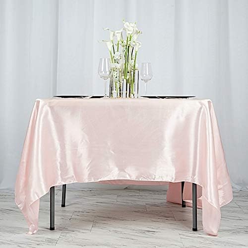 Balsa Circle 10 pcs 72x72 inch Blush Square Tablecloth Satin Fabric Overlays Linens | Table Cloths Cover for Wedding Party Banquet Reception Events Decoration Kitchen Dining Events Kitchen Dining - Image 4