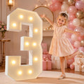 imprsv 4FT Marquee Numbers,DIY Light Up Numbers for 30th Birthday Decorations, Party Party Decorations,Anniversary Party Decor,Mosaic Number for Balloons Number 3,Pre-Cut Foam Board Kit by Letsmakeitimpressive