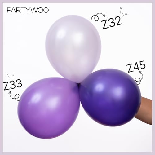 PartyWoo Pearl Lavender Balloons 50pcs Pearl Light Pastel Purple Lilac - Image 4