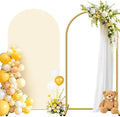 HEMMOTOP Metal Arch Backdrop Stand and Cover Set, Beige, 7.2 ft by Hemmotop